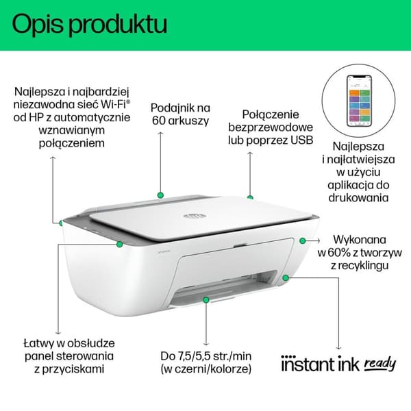 HP DeskJet 2820e trådløs alt-i-en farveprinter, kopimaskine, scanner