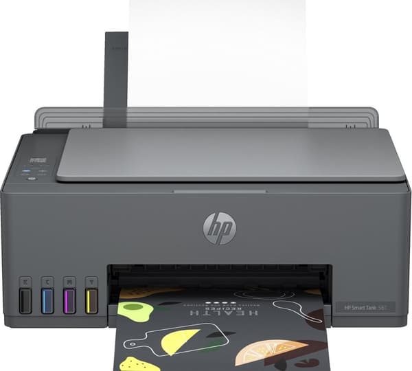 HP Smart Tank 581 All-in-One printer, Hjemme og hjemmekontor, Udskriv, kopiér, scan, Trådløs; Printertank til store mængder; Udskriv fra telefon eller