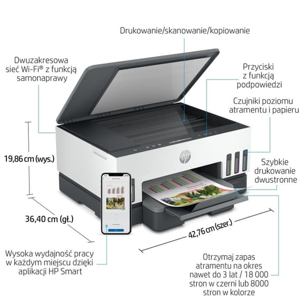 HP Smart Tank 720 allt-i-ett termisk bläckstråleskrivare A4 4800 x 1200 DPI 15 ppm Wi-Fi