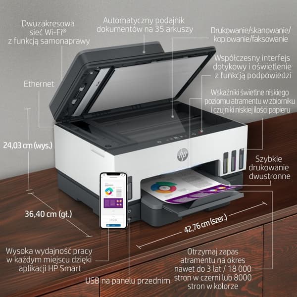 HP Smart Tank 790 All-in-One Thermal Inkjet A4 4800 x 1200 DPI 15 sivua minuutissa Wi-Fi