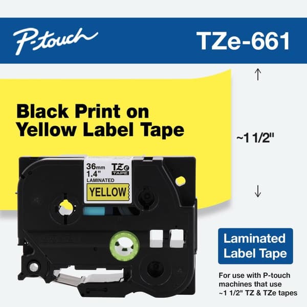 Original Bläckpatron Brother TZe-661 Svart/Gul