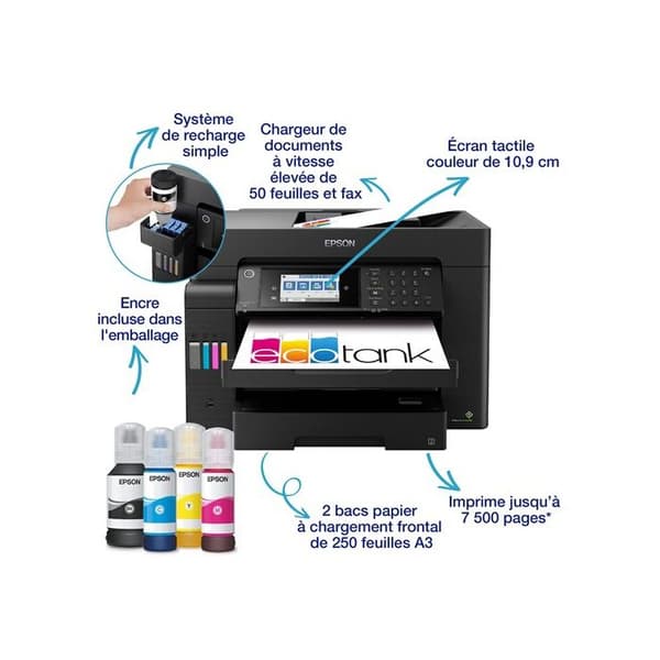 Multifunktionsskrivare - Epson - Ecotank ET-1660 - Bläckstråle - A3+ - Wi-Fi