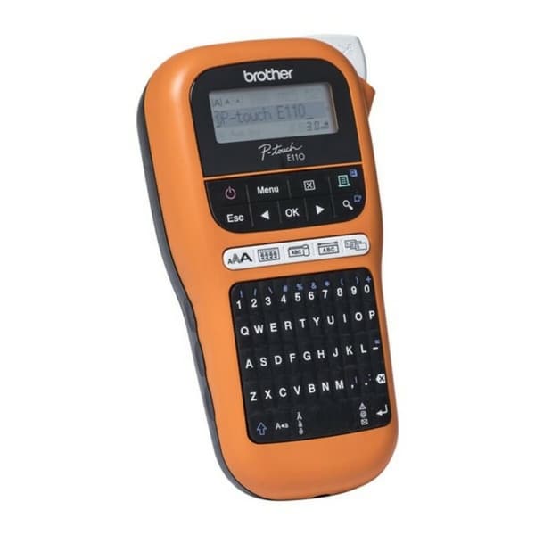 Elektrisk Etikettskrivare Bärbar Brother PTE110VP LCD Orange Svart/Orange