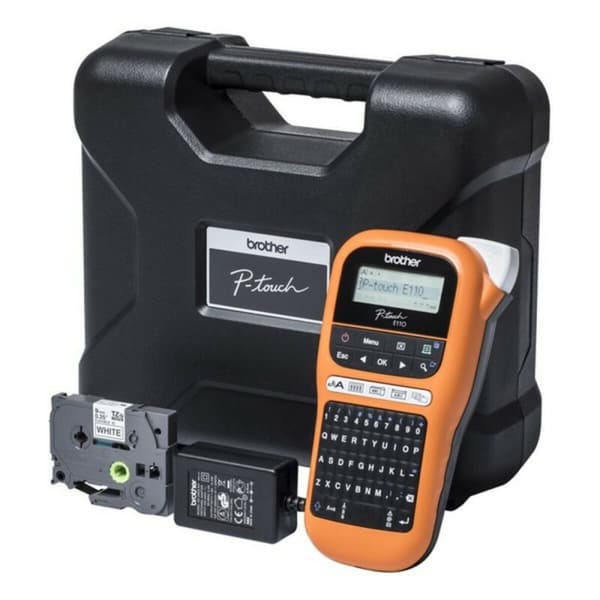 Elektrisk Etikettskrivare Bärbar Brother PTE110VP LCD Orange Svart/Orange