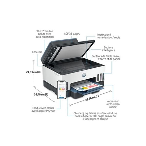 HP Smart Tank 7306 färg allt-i-ett-skrivare med bläckbehållare
