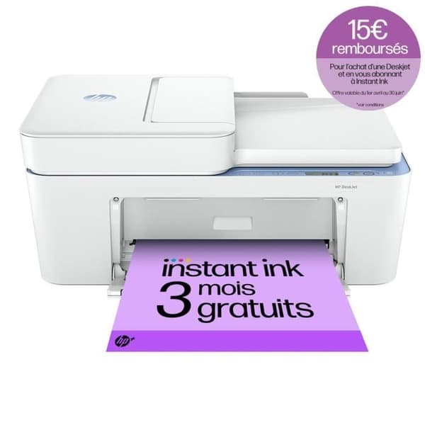 HP Deskjet 4222e Color Inkjet Copy Scan All-in-One-skrivare - 3 månaders Instant-bläck ingår i HP+ Blå