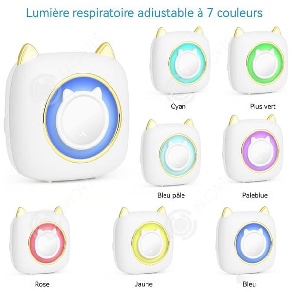 INN Trådlös Cat-termisk skrivare med färgskiftande Andning Cat Respiratory Photo Printer Bärbar Bluetooth