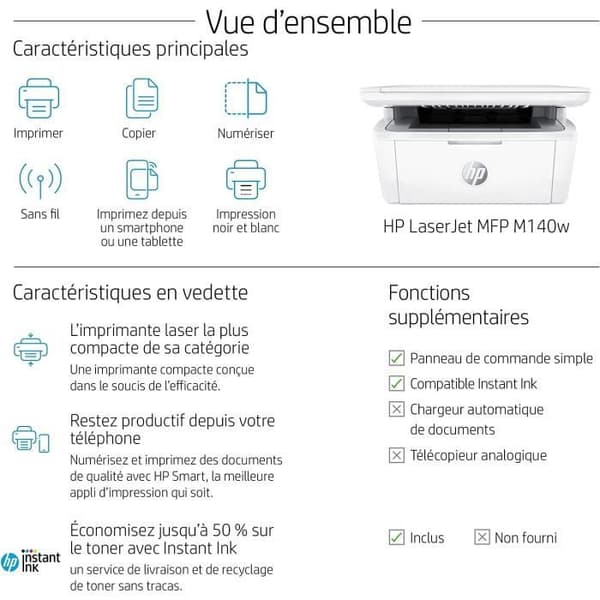 HP LaserJet M140w svartvit laser multifunktionsskrivare