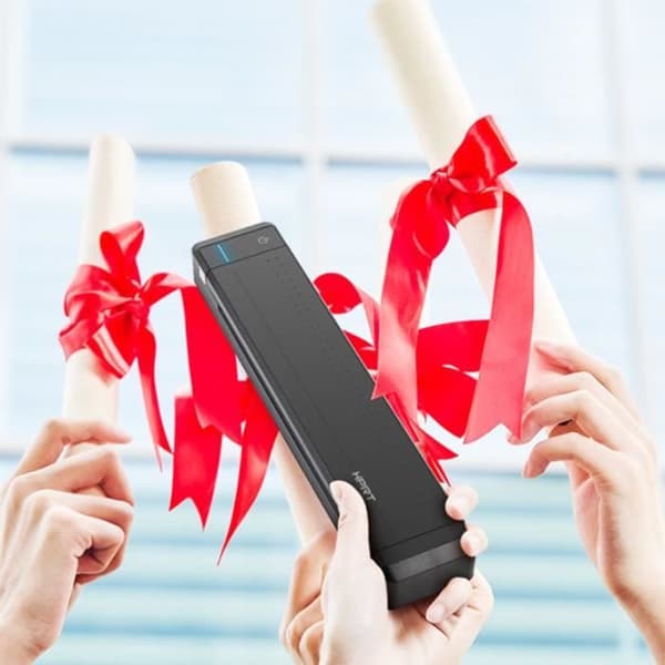 TD™ Bärbar Trådlös Bluetooth A4 Papper Bärbar Kontorsstudent Hemläxa Termisk skrivare Litiumbatteri Svart