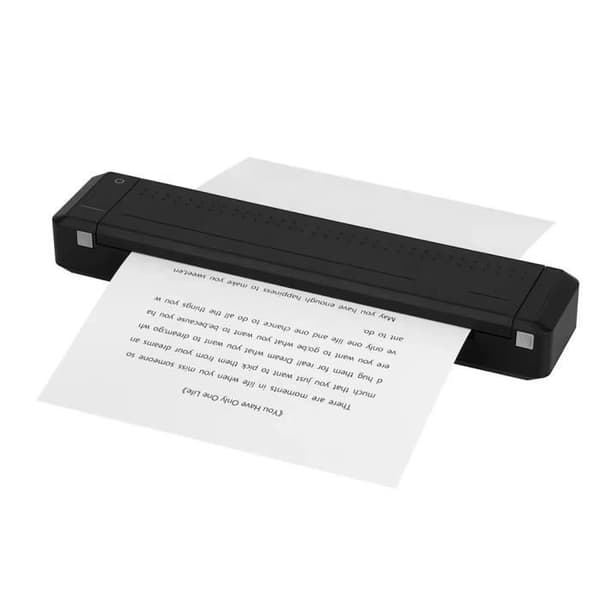TD™ Bärbar Trådlös Bluetooth A4 Papper Bärbar Kontorsstudent Hemläxa Termisk skrivare Litiumbatteri Svart