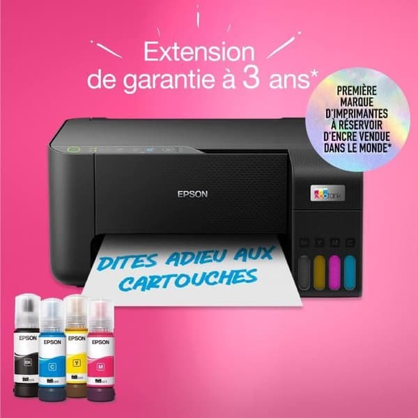 A4 multifunktionsskrivare - EPSON - Ecotank ET-2860 - Wi-Fi - Utrustad med bläckbehållare