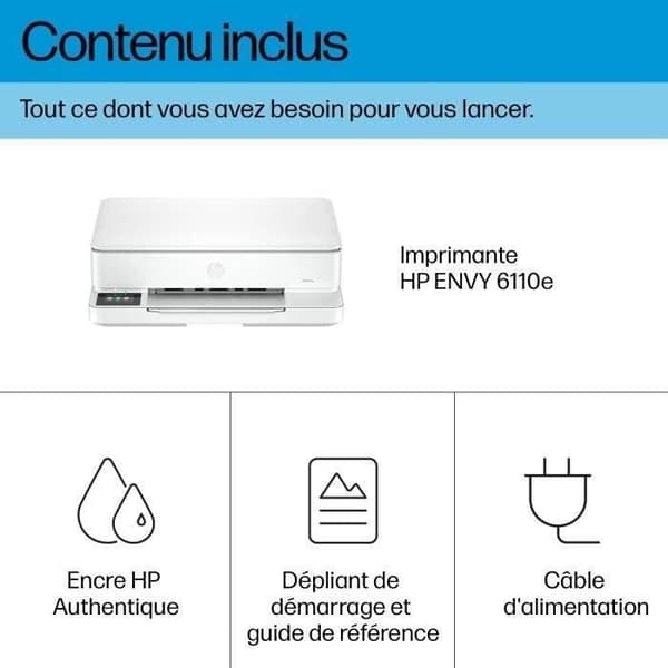 HP Envy 6110e Color Inkjet All-in-One-skrivare - Kopieringsskanning - 3 månaders Instant-bläck ingår i HP+