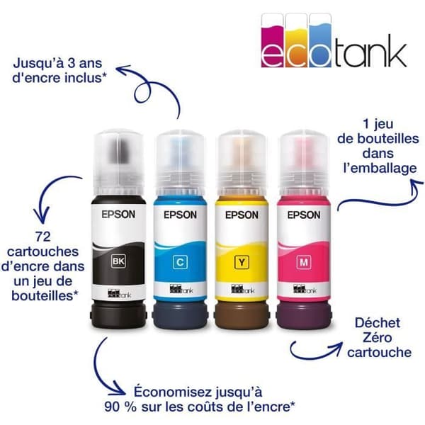 A4 multifunktionsskrivare - EPSON - Ecotank ET-2860 - Wi-Fi - Utrustad med bläckbehållare