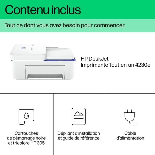 HP Deskjet 4230e Color Inkjet Copy Scan All-in-One-skrivare - 3 månaders Instant-bläck ingår i HP+