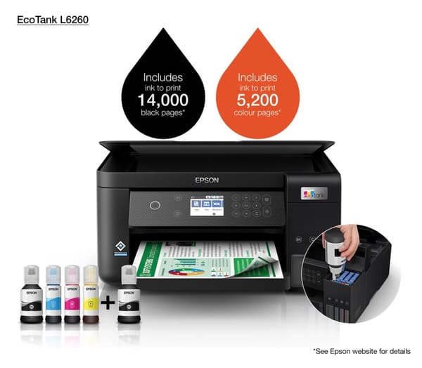 Epson L6260 Inkjet A4 4800 x 1200 DPI 33 sider/min. Wi-Fi