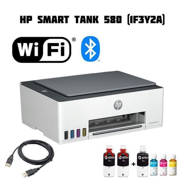 HP Smart Tank 580 Multifunktionsskrivare med påfyllningsbara tankar