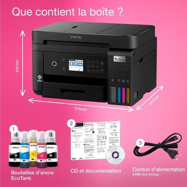 Epson Ecotank ET-3850 multifunktionsskrivare