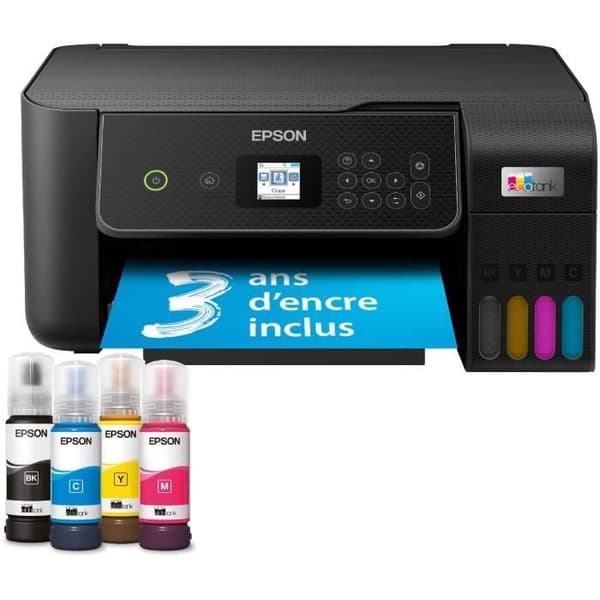 A4 multifunktionsskrivare - EPSON - Ecotank ET-2870 - Wi-Fi - Bläckbehållare - 3 års bläck ingår Svart