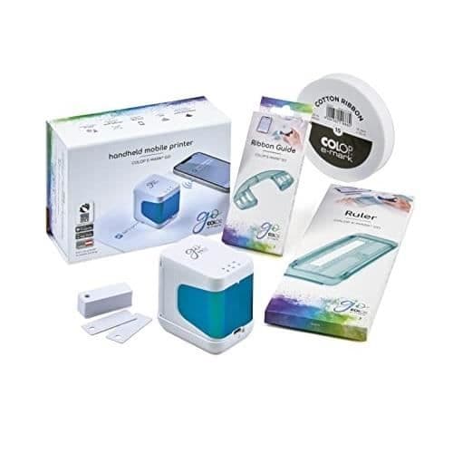 COLOP E-MARK GO KIT INKLUSIVE E-MARK GO MOBILSKRIVARE, LINJAL, R Blå, Vit