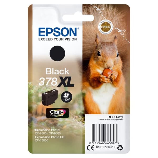 EPSON Claria Photo HD 378XL bläckpatron - Svart - Bläckstråle - Hög kapacitet - 500 sidor