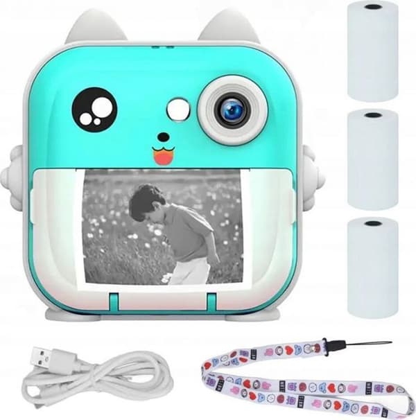 Extralink - EX.34284 - Etikett skrivare EPP-004 MINI BÄRBAR BLÅ SKRIVARE MED KAMERA, LCD-SKÄRM
