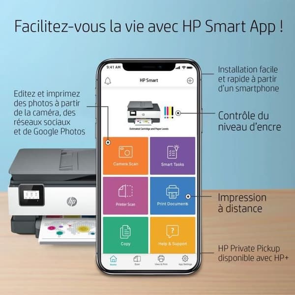 HP OfficeJet Pro 8024 allt-i-ett-skrivare - färgbläckstråle - Instant bläck ingår kvalificerad