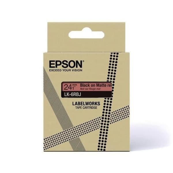 Etikettpatron - EPSON - LK-5RBJ - Färg Svart/Röd - Bredd 1,8 cm - EPSON-kompatibel