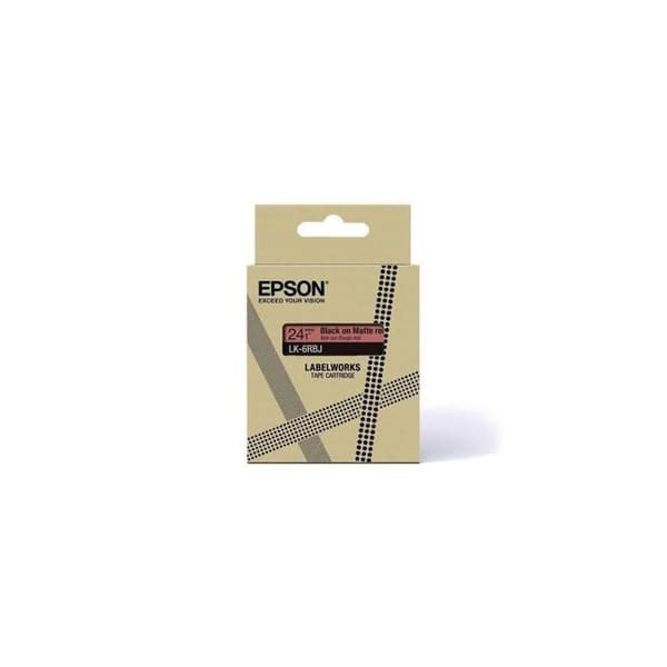 Etikettpatron - EPSON - LK-5RBJ - Färg Svart/Röd - Bredd 1,8 cm - EPSON-kompatibel