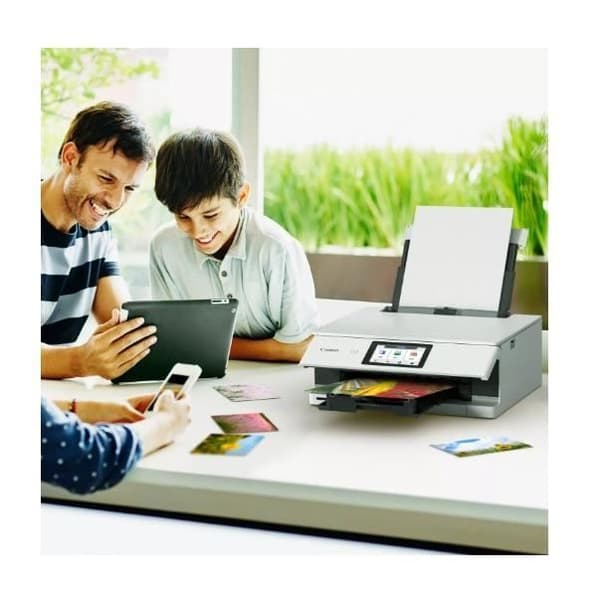 Multifunktionsskrivare - CANON - PIXMA TS8751 - Kapacitet 200 ark - 6 separata bläckpatroner - Färg - WIFI - Vit