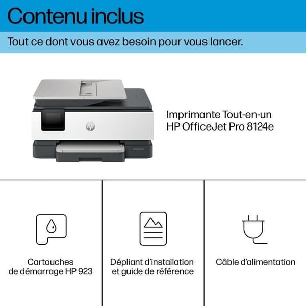 HP OfficeJet Pro 8124e - Allt-i-ett-skrivare - Färgbläckstråle med 3 månaders Instant Ink ingår med HP+