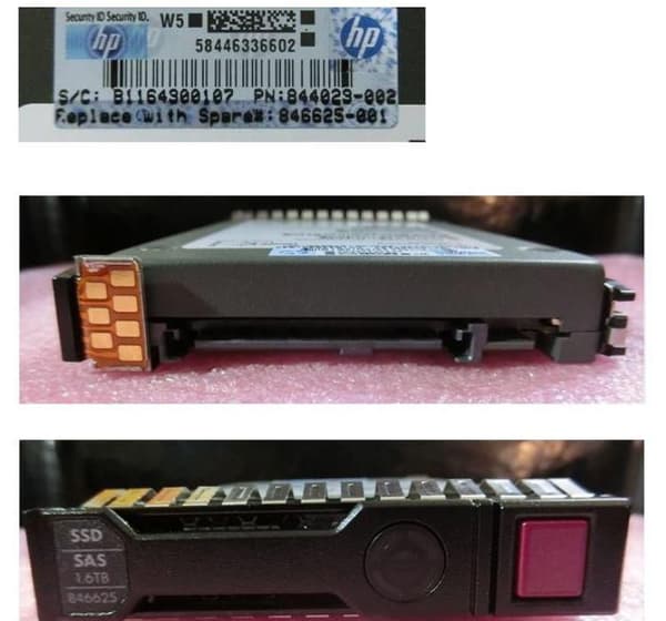 HP Enterprise DRV SSD 1,6 TB 12G SFF SAS, 846625-001