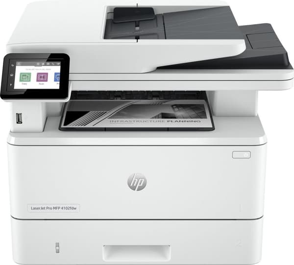 HP Laserjet Pro Mfp 4102Fdw tulostin, mustavalko, pk-yrityksille, tulostus/kopiointi/skannaus/faksi, WiFi, Instant Ink, 2Z624F
