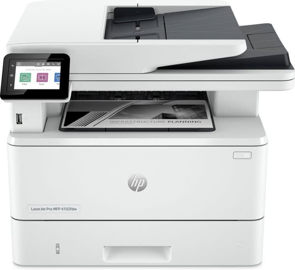 HP Laserjet Pro Mfp 4102Dw -tulostin, mustavalkoinen, tulostus, kopiointi, skannaus, WiFi, Instant Ink, 2Z622F Valkoinen