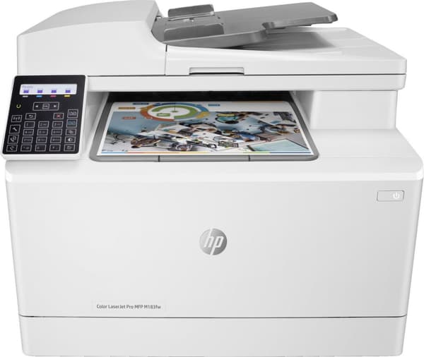 HP Color LaserJet Pro MFP M183fw - Printer, kopimaskine, scanner, fax, 35-arks ADF, Wi-Fi, 7KW56A Hvid