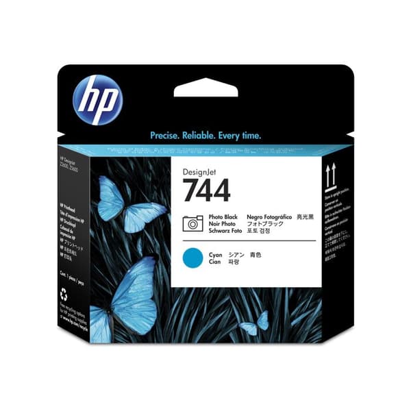 HP 744 skrivhuvud - cyan, fotosvart - för DesignJet Z2600 PostScript, Z5600 PostScript