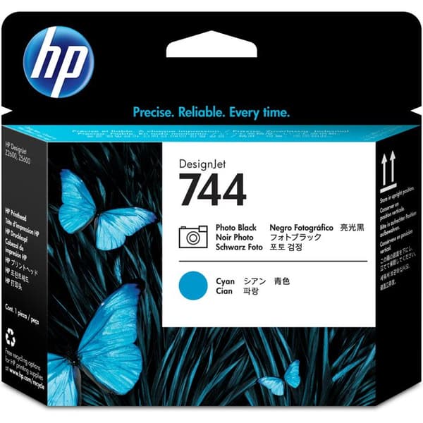 HP 744 skrivhuvud - cyan, fotosvart - för DesignJet Z2600 PostScript, Z5600 PostScript