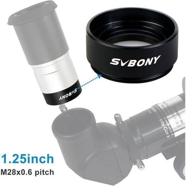 Svbony Barlow Lens 0,5X Focal Reducer M28x0,6 tråd för 1,25" 31,7 mm teleskopokular