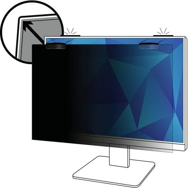 3M PF250W9EM BLICKSCHUTZFILTER COMPLY MAGNETIC MONITOR 25 16:9 7100259 Svart
