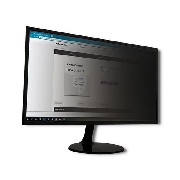 Qoltec 51055 display privacy filters Frameless display privacy filter 54.6 cm (21.5") Transparent