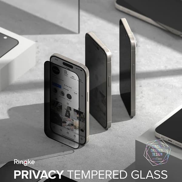Coque för iPhone 15 / iPhone 16 - Härdat Glas Ringke - Sekretess