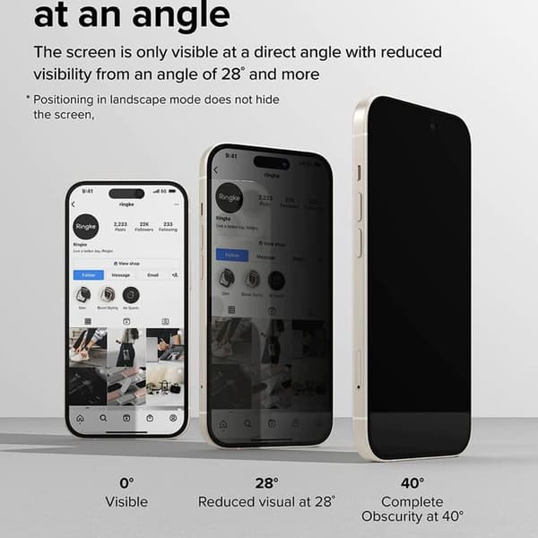 Coque för iPhone 15 / iPhone 16 - Härdat Glas Ringke - Sekretess