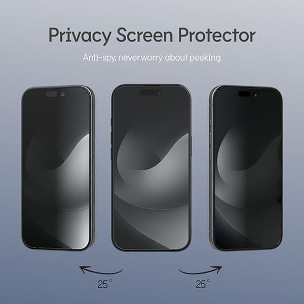 Skydd för iPhone 16 Pro 3D Mjuk Skärm Anti-Spion Rhinoshield Svart Transparent
