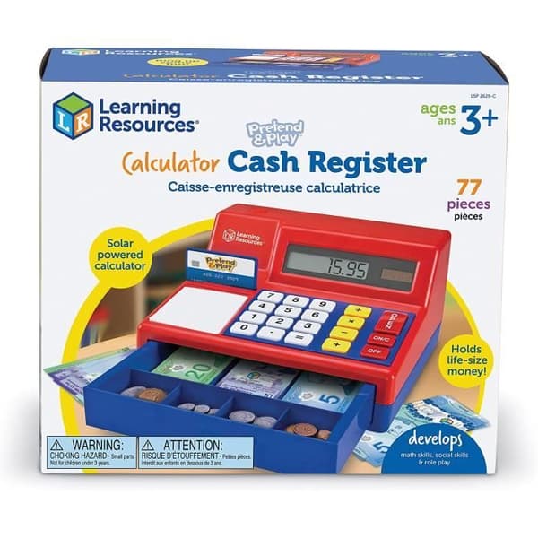 Lärresurser låtsas Sterling kassaregister och kalkylator - Play's - LSP2629-SE