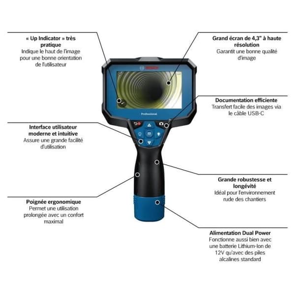 Bosch Professional GIC 12V-4-23 C akkukäyttöinen tarkastuskamera - 0601241500