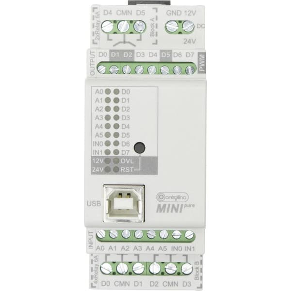 Controllino MINI pure 100-000-10 PLC-styrningsmodul 12 V/DC, 24 V/DC