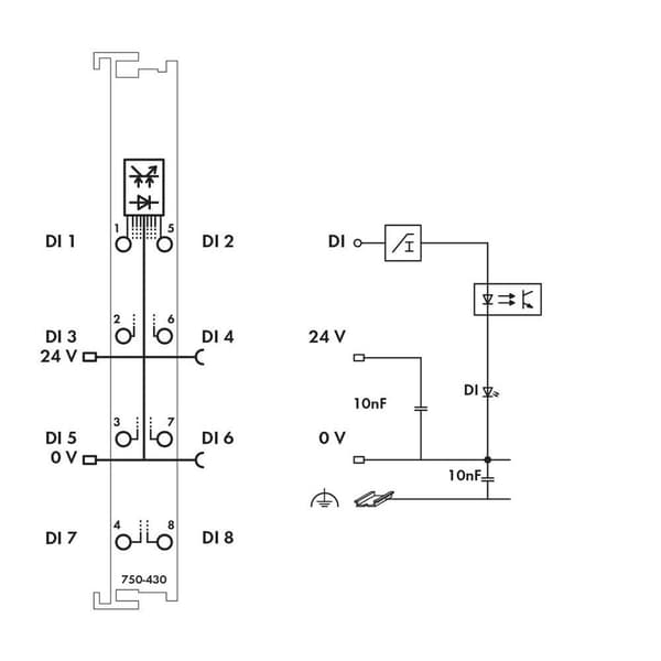 WAGO 750-430 PLC-Digitalindgangsmodul 750-430 1 stk