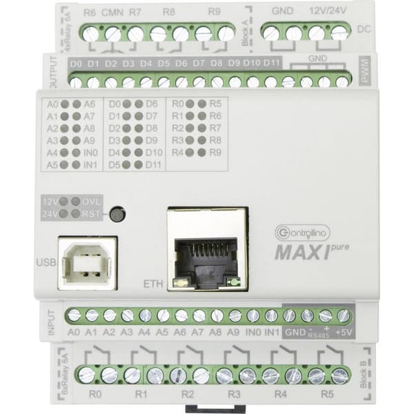Controllino MAXI pure 100-100-10 PLC-styringsmodul 12 V/DC, 24 V/DC