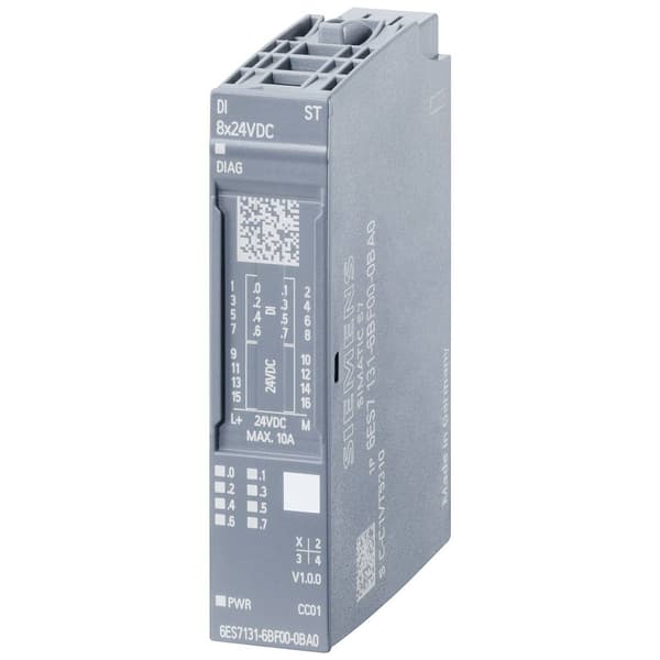 Siemens 6ES7131-6BF00-0CA0 PLC-ingångsmodul 30 V, 24 V/DC Multifärg
