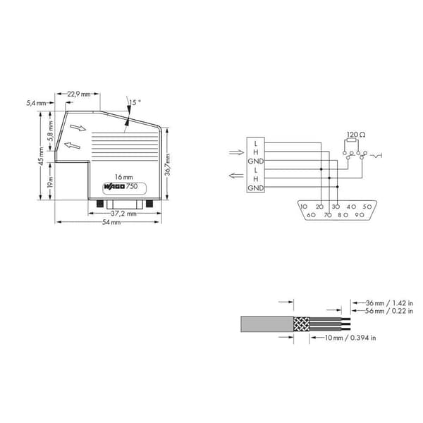 WAGO PLC-kontaktanslutning 750-963 1 st