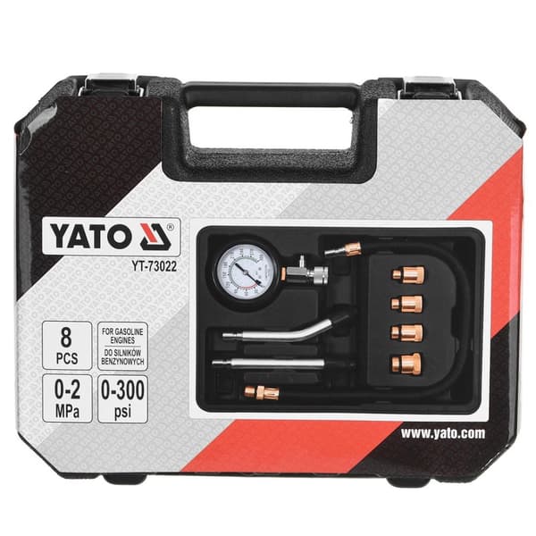 KOMPRESSIONSMÄTARE FÖR BENSINMOTOR 8 ST. YATO YT-73022